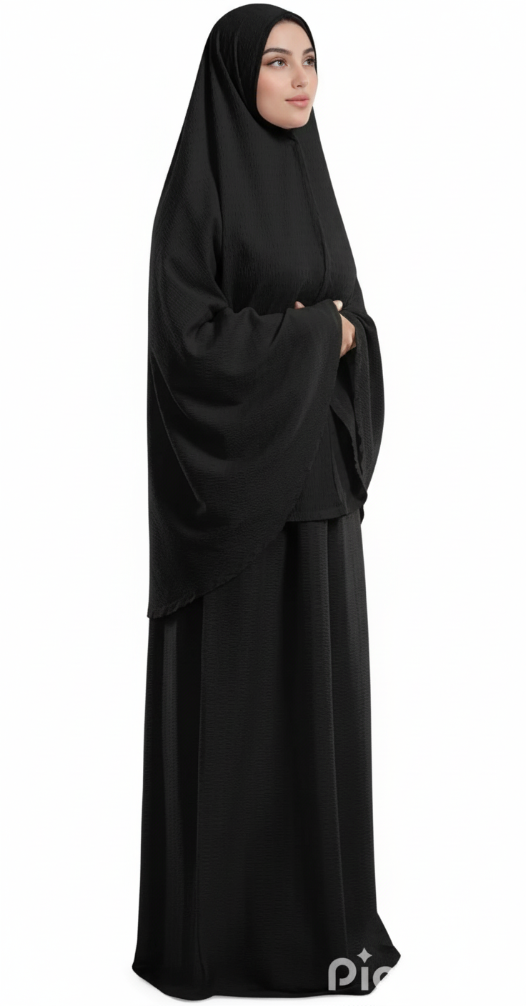 Black Minimal Islamic Prayer Wear