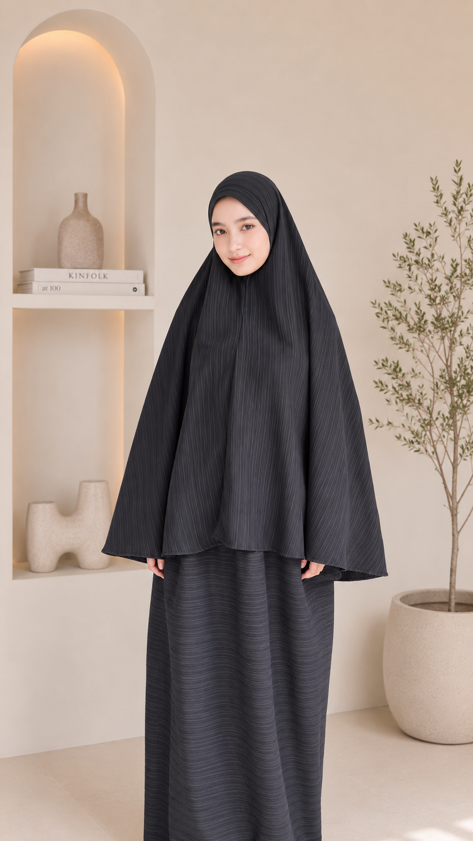 Black Minimal Islamic Prayer Wear